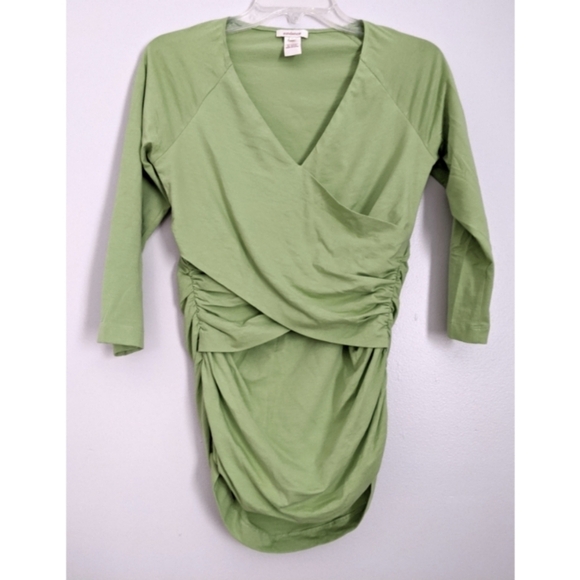 Sundance Vanessa Green Small 3/4 Length Wrap Top - Picture 1 of 3